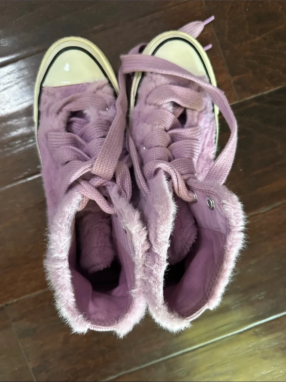 Converse Chuck 70 Amethyst Purple Faux Fur High-Top Sneakers size 4 (GIRLS)